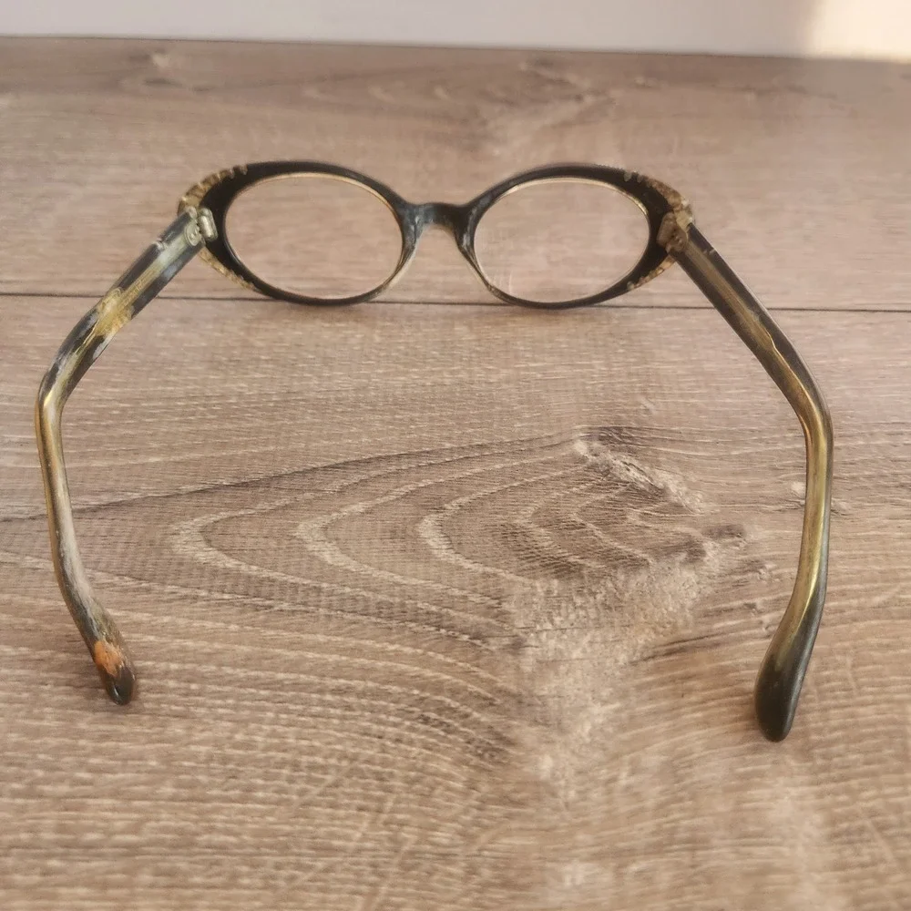 Vintage Frame France TWE L. Evrard‎ Embellished Cat Eye Rhinestone Frames Only